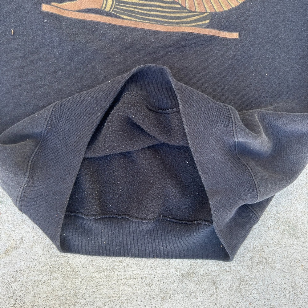 Vintage 80s ART Sweatshirt Large Black Egyptian Goddess Isis Graphic Boxy USA - Picture 5 of 7